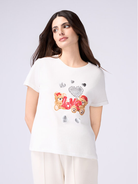 Oltre Oltre T-shirt G429J004242N011 Bianco Regular Fit