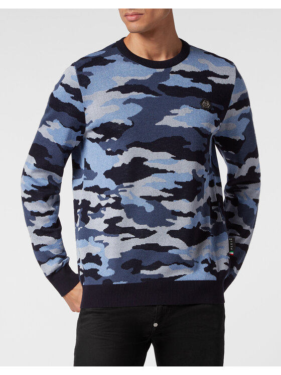 PHILIPP PLEIN PHILIPP PLEIN S dlouhým rukávem 14859 Tmavomodrá Regular Fit