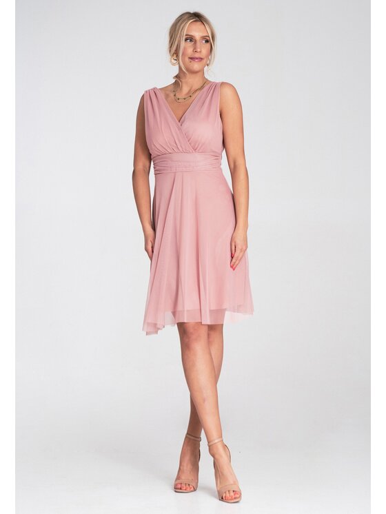 FIGL FIGL Koktejlové šaty M1207 Ružová Flared Fit