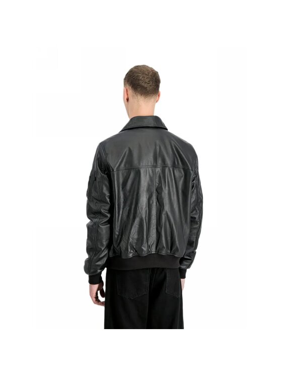 Alpha Industries Alpha Industries Kurtka skórzana AI.266106 Czarny Regular Fit
