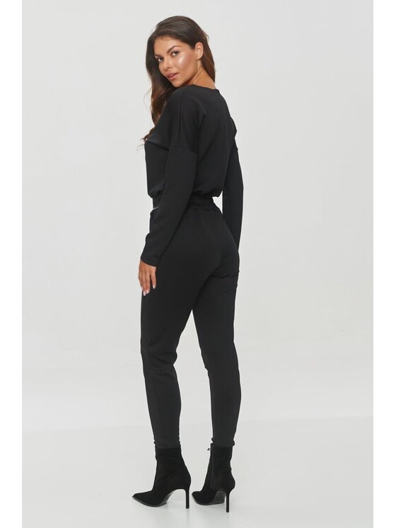 Makadamia Makadamia Kombinezon M850 Czarny Slim Fit