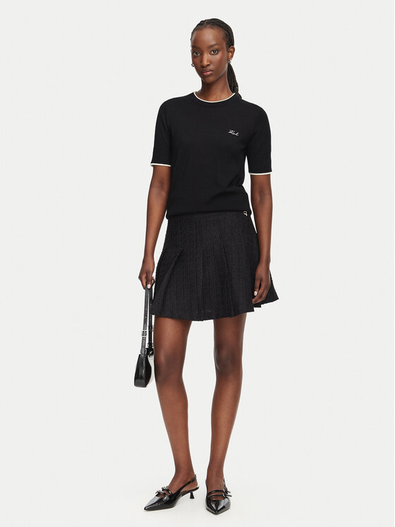 KARL LAGERFELD KARL LAGERFELD Mini sukně B3W12021 Černá A-Line Fit
