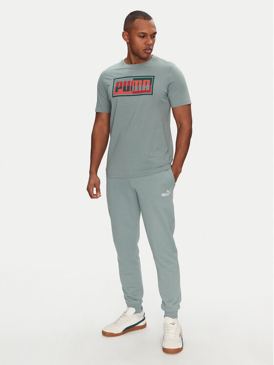 Puma Puma T-Shirt Graphics Box 684827 Zielony Regular Fit