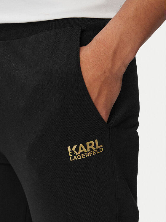 KARL LAGERFELD KARL LAGERFELD Teplákové kalhoty 705782 563917 Černá Regular Fit