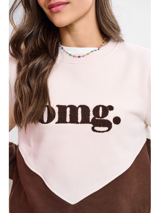 NAOKO NAOKO Bluza Oh My God Kremowy Reglan Fit