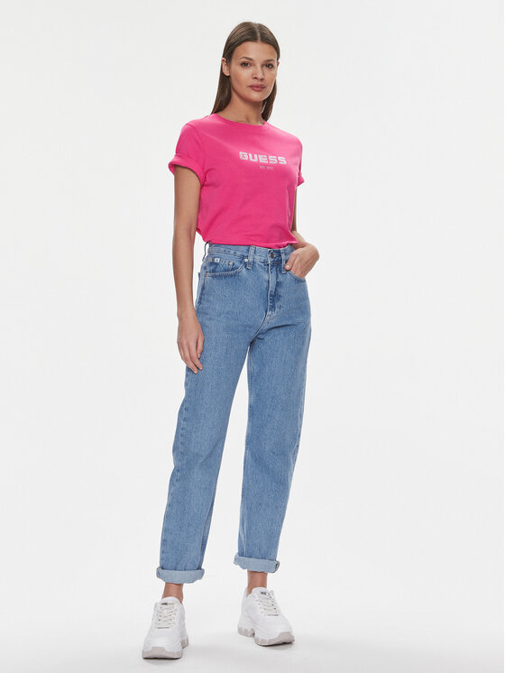 Guess Guess Тишърт Eleanora V4RI10 K8HM4 Розов Regular Fit