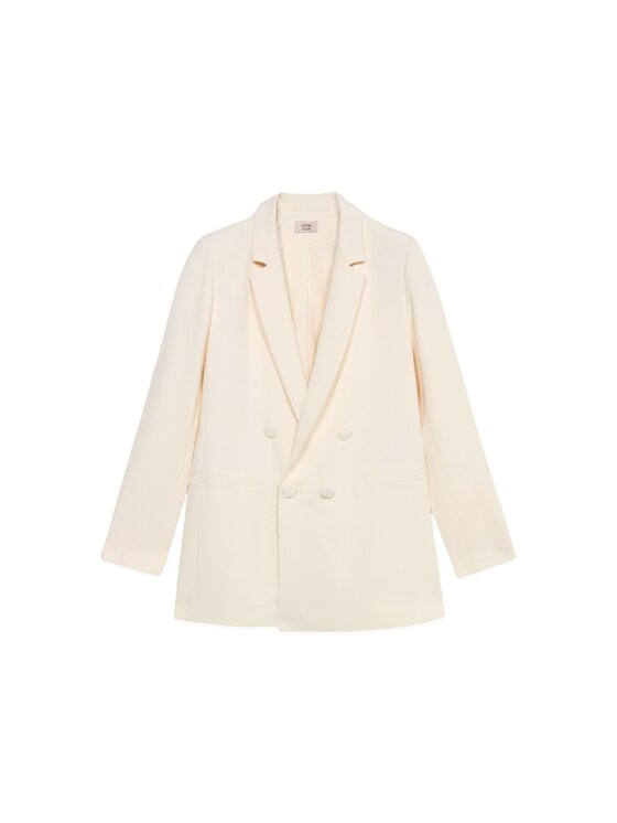 Oltre Oltre Marynarka Q778R004552N021 Biały Regular Fit