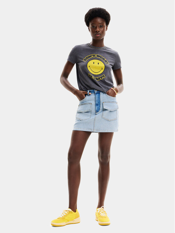 Desigual Desigual Spódnica jeansowa Rimini 24SWFD08 Niebieski Regular Fit
