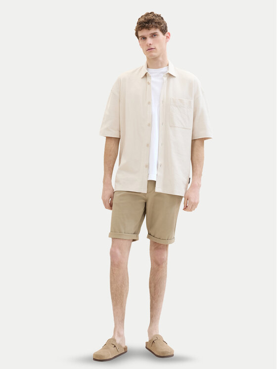 Tom Tailor Tom Tailor Szorty materiałowe 1040227 Beżowy Slim Fit