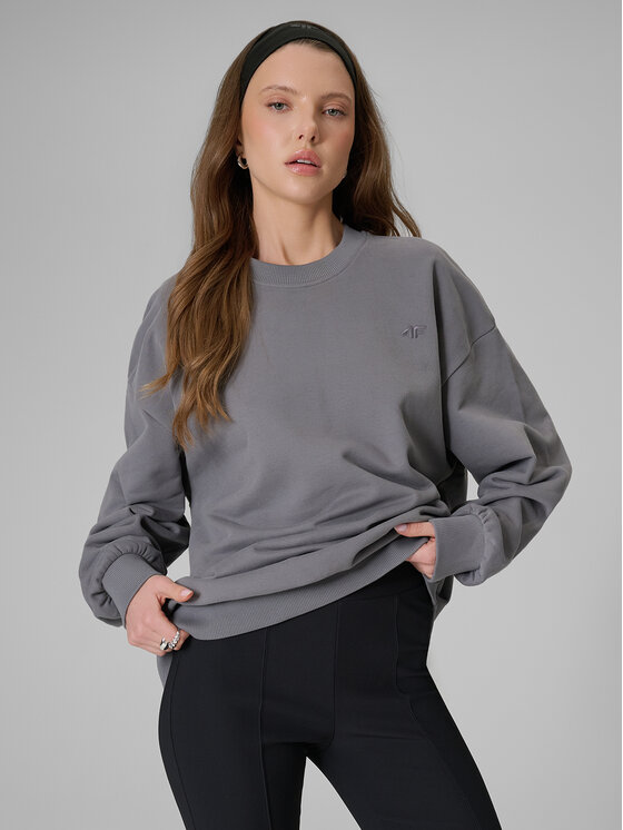 4F 4F Bluza BASIC+ Szary Loose Fit
