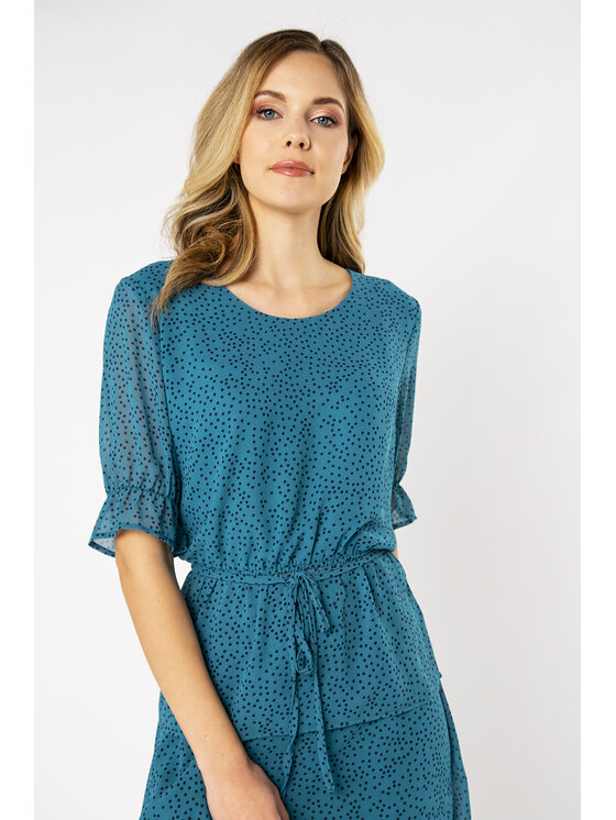 QUIOSQUE QUIOSQUE Halenka BIBU SHIRT Tyrkysová Regular Fit