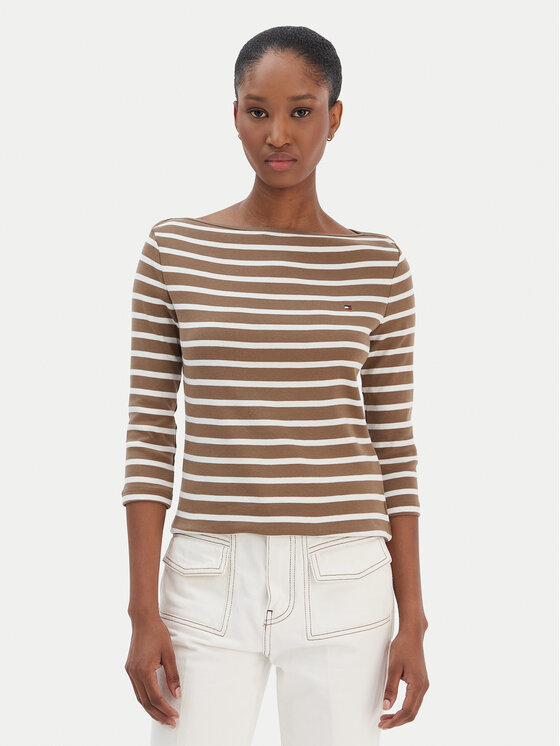 Tommy Hilfiger Tommy Hilfiger Blúzka New Cody WW0WW40589 Béžová Slim Fit