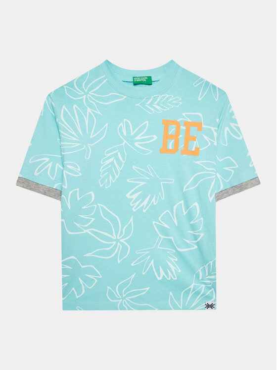 United Colors Of Benetton United Colors Of Benetton Тишърт 34D3C10BM Син Regular Fit