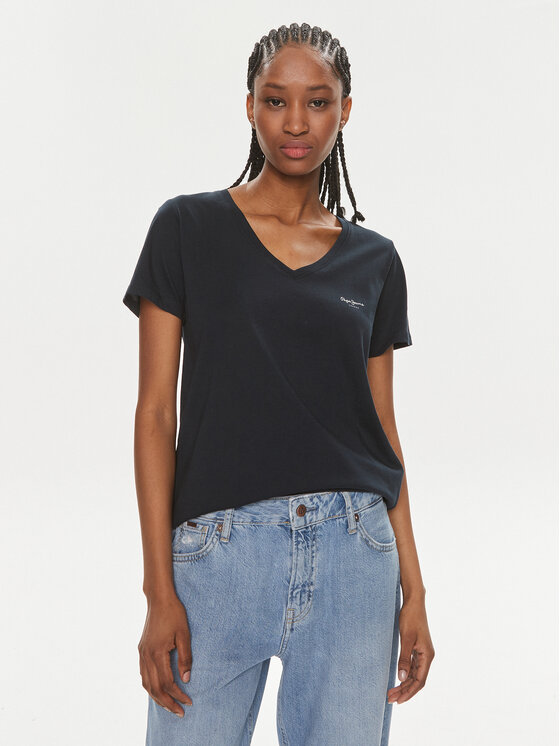 Pepe Jeans Pepe Jeans T-Shirt Lorette V Neck PL505826 Tmavomodrá Regular Fit