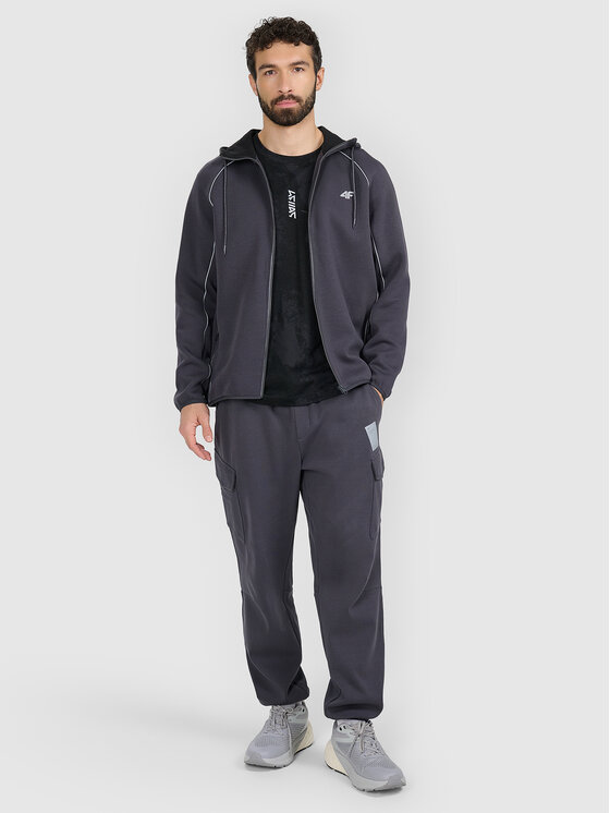 4F 4F Bluza BRIGHT TRACK Szary ciemny Regular Fit