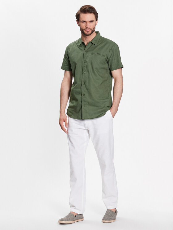 INDICODE INDICODE Košile Rollo 20-333 Khaki Regular Fit