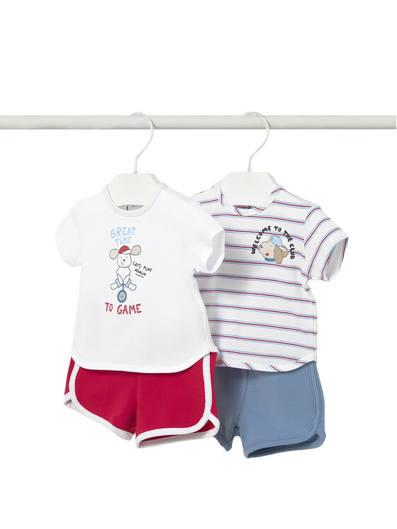 Mayoral Mayoral 2er-Set T-Shirts und Shorts 1627 Weiß Regular Fit