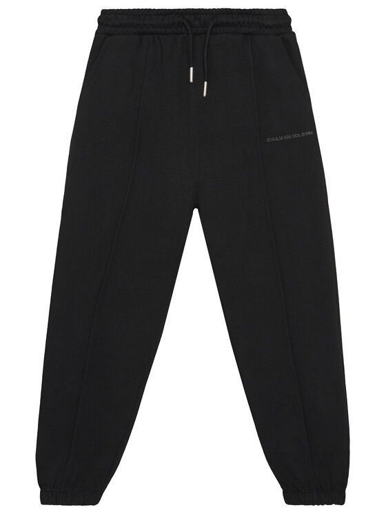 Calvin Klein Jeans Pantaloni trening Pintuck IB0IB02605 Negru Relaxed Fit