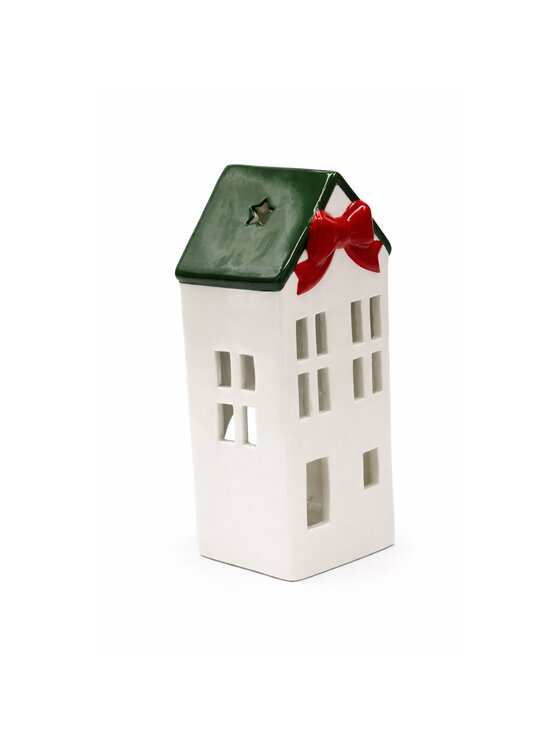 MIAhome MIAhome Figurka ceramiczny domek na tea-lighty 20,4x9x8,9 cm Biały