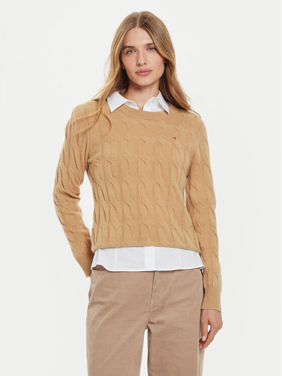 Tommy Hilfiger Tommy Hilfiger Sweater WW0WW43586 Bézs Regular Fit