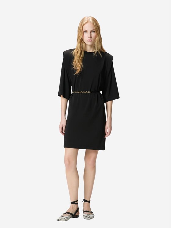 PINKO PINKO Sukienka ALLIE ABITO JERSEY CREPE PESAN Czarny Regular Fit