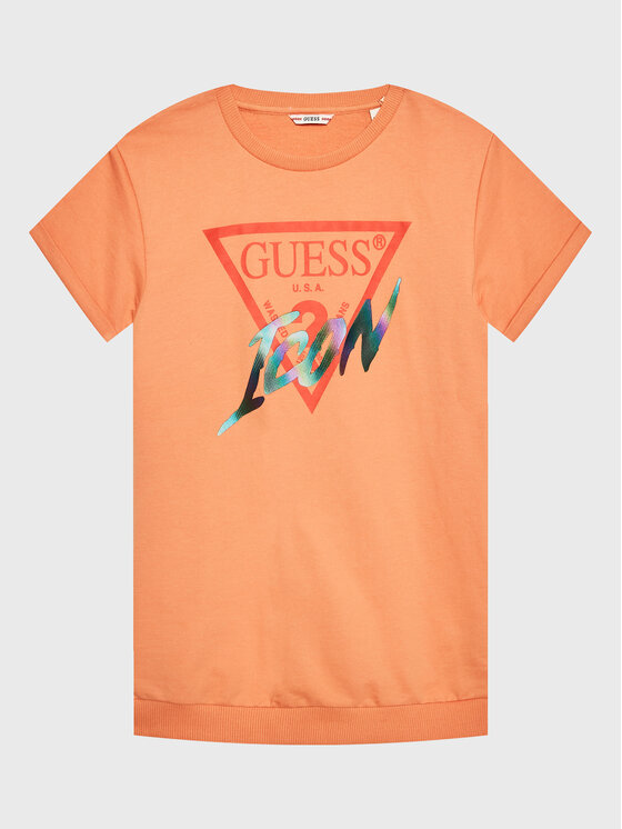 Guess Vsakodnevna Obleka J3RK01 KB4O0 Oranžna Regular Fit