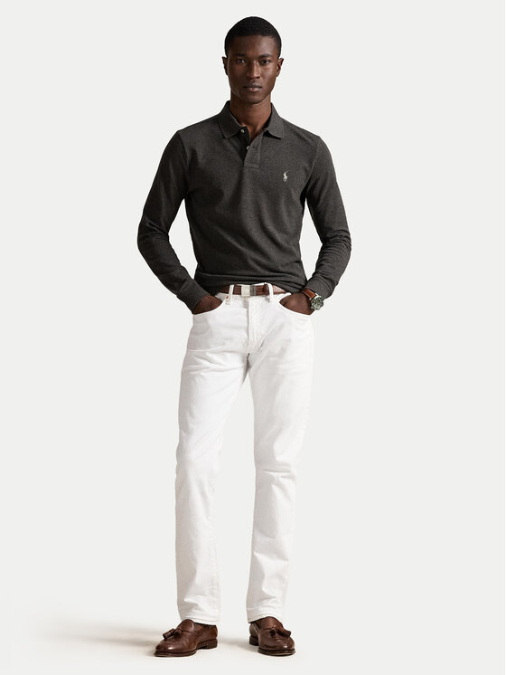 Polo Ralph Lauren Polo Ralph Lauren Polo marškinėliai 710680790147 Šviesiai pilka Custom Slim Fit