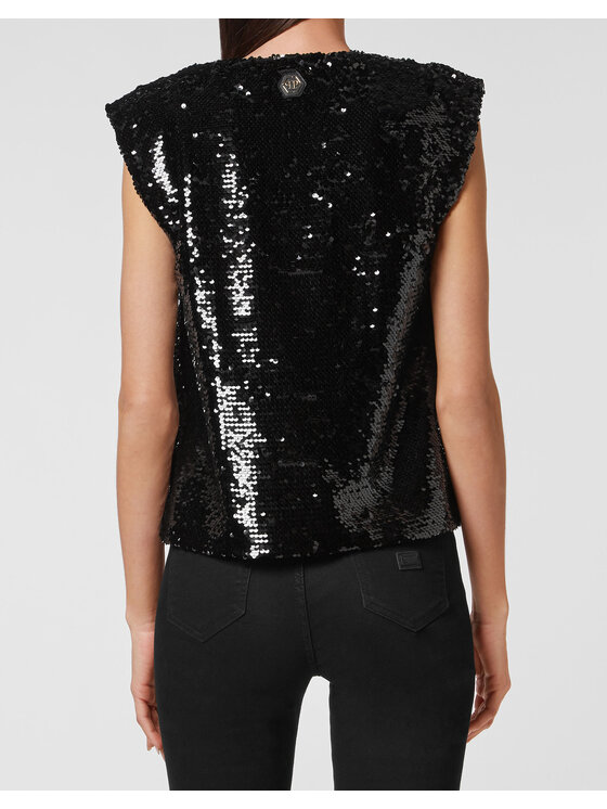 PHILIPP PLEIN PHILIPP PLEIN Tank top 8851 Čierna Skin Tight Fit
