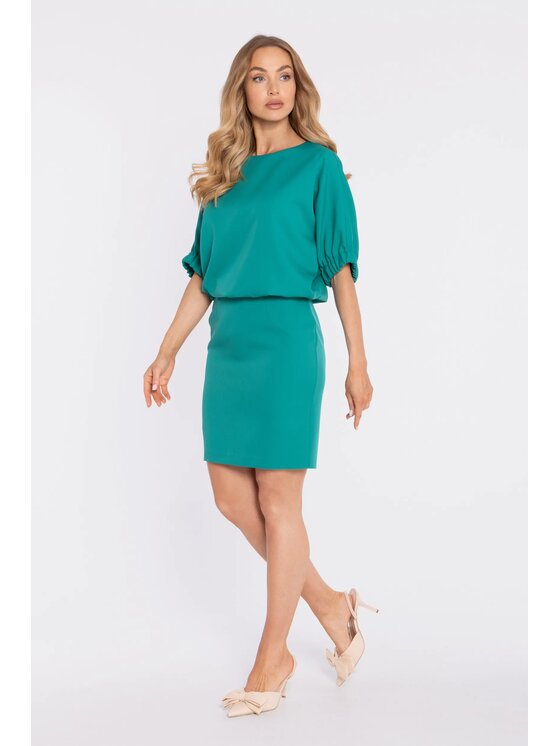 Made of Emotion Made of Emotion Sukienka koktajlowa M904 Turkusowy Oversize