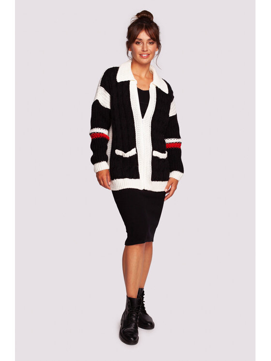 BeWear BeWear Sweter BK094 Czarny Modern Fit