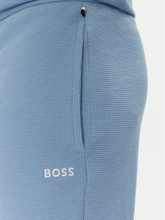 BOSS BOSS Pidžamas šorti Waffle Shorts 50535884 Gaiši zils Relaxed Fit