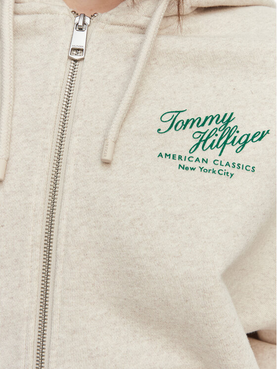 Tommy Hilfiger Tommy Hilfiger Mikina Terry WW0WW47845 Krémová Relaxed Fit