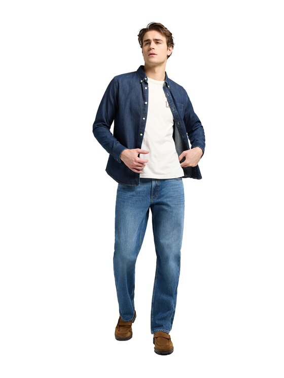 Lee Lee Jeansy 112370679 Niebieski Loose Fit