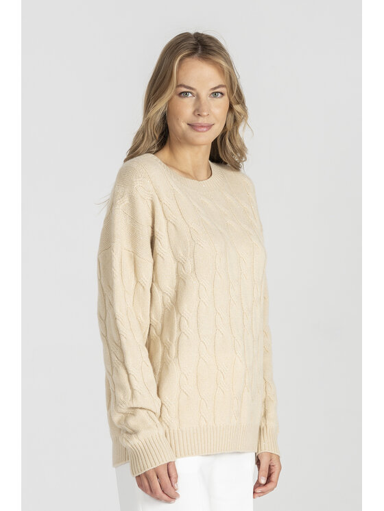 Deni Cler Milano Deni Cler Milano Sweter T-DC-S453-E5-85-11-1 Beżowy Regular Fit