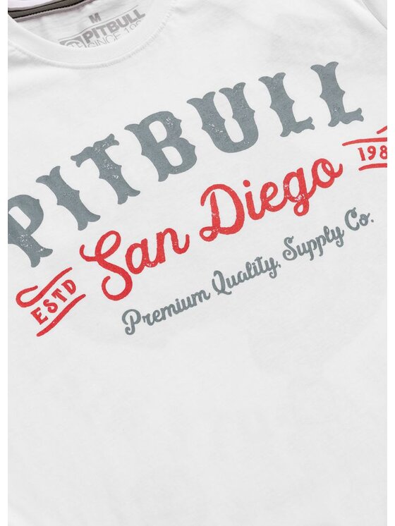 PITBULL PITBULL T-Shirt STRENGTH & RESPECT Biały Regular Fit