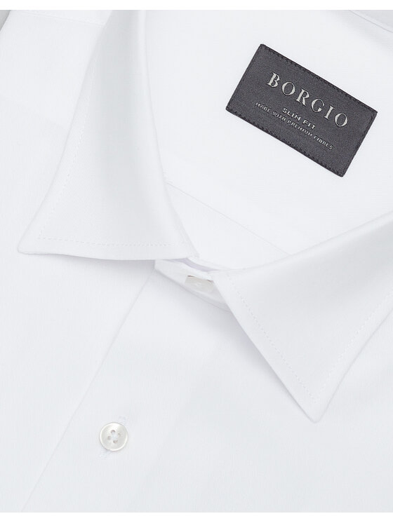 Borgio Borgio Koszula canosa Biały Slim Fit