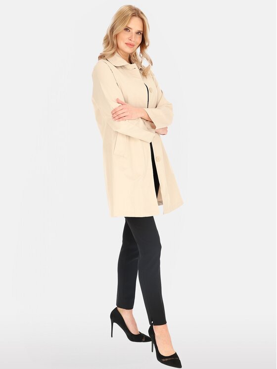 Perso Perso Płaszcz przejściowy BLE252535F Beżowy Regular Fit