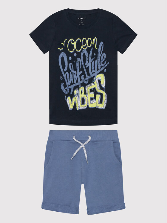 NAME IT NAME IT T-krekla un sporta šortu komplekts 13200344 Tumši zils Regular Fit