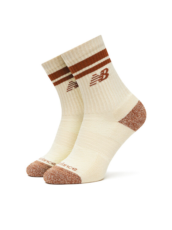 New Balance New Balance Комплект 3 чифта дълги чорапи мъжки Active Lifestyle Striped Crew LAS35210AS3 Екрю