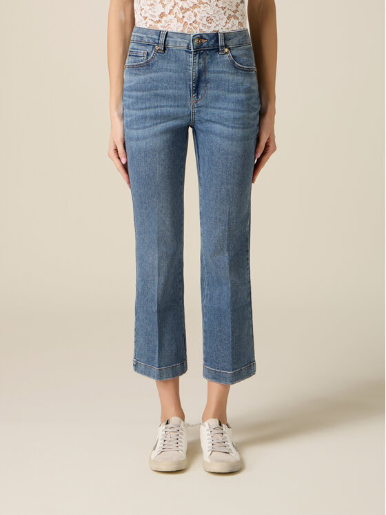Oltre Oltre Jeansy P574R108901N024 Niebieski Flare Fit