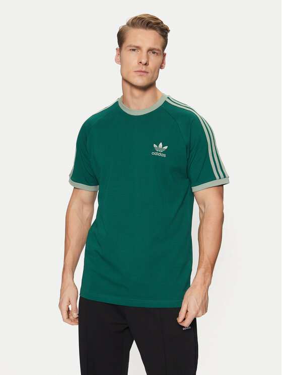 adidas adidas Tričko adicolor Classics 3-Stripes JN7017 Zelená Slim Fit