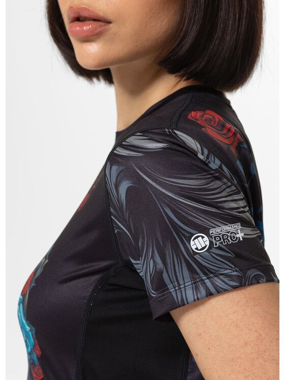 PITBULL PITBULL T-Shirt Koszulka sportowa damska Mesh SANTA-MU XS Czarny Regular Fit