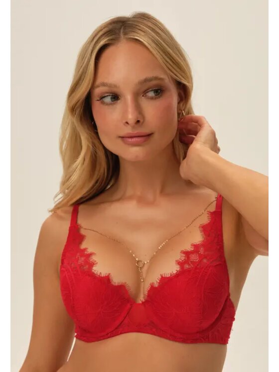 Esotiq Esotiq Biustonosz push-up 41762 Czerwony
