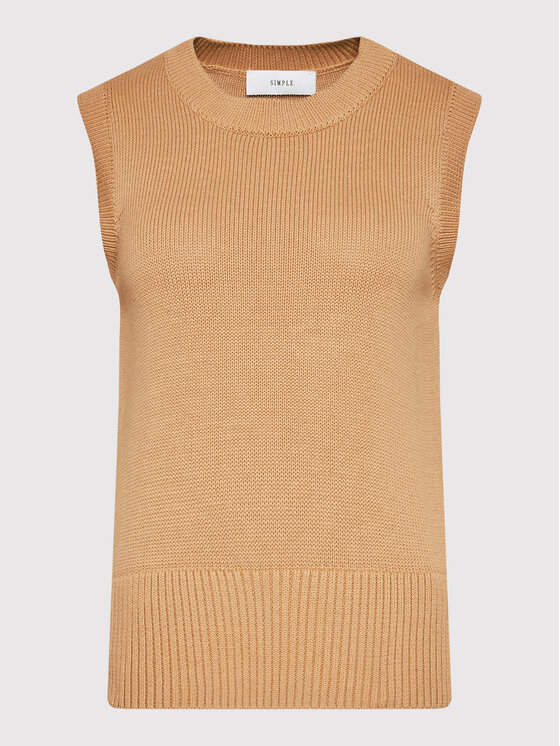 Simple Simple топ SWD011 Кафяв Regular Fit