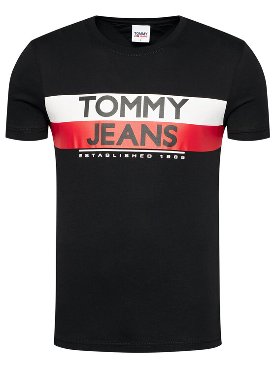 Tommy Jeans Tommy Jeans T-krekls Contrast Color DM0DM09483 Melns Slim Fit