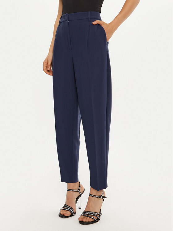 Bruuns Bazaar Bruuns Bazaar Pantaloni din material Cindy BBW2393 Bleumarin Loose Fit