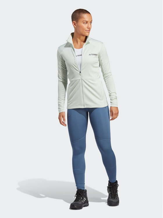 adidas adidas Felpa di pile Terrex Multi Full-Zip Fleece Jacket HN5464 Verde Slim Fit