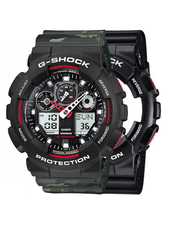 Casio Casio Zegarek SET GA-100-1A4ER + BEZEL 10508136 + PASEK 10561429 Czarny