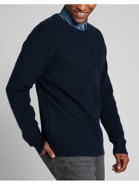 Lee Lee Sweter SEASONAL CREW Niebieski Regular Fit