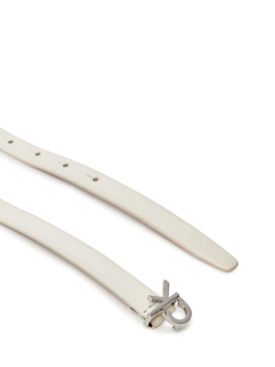 Calvin Klein Calvin Klein Pasek Damski Ck Buckle Skinny Belt 1.5 K60K612932 Biały